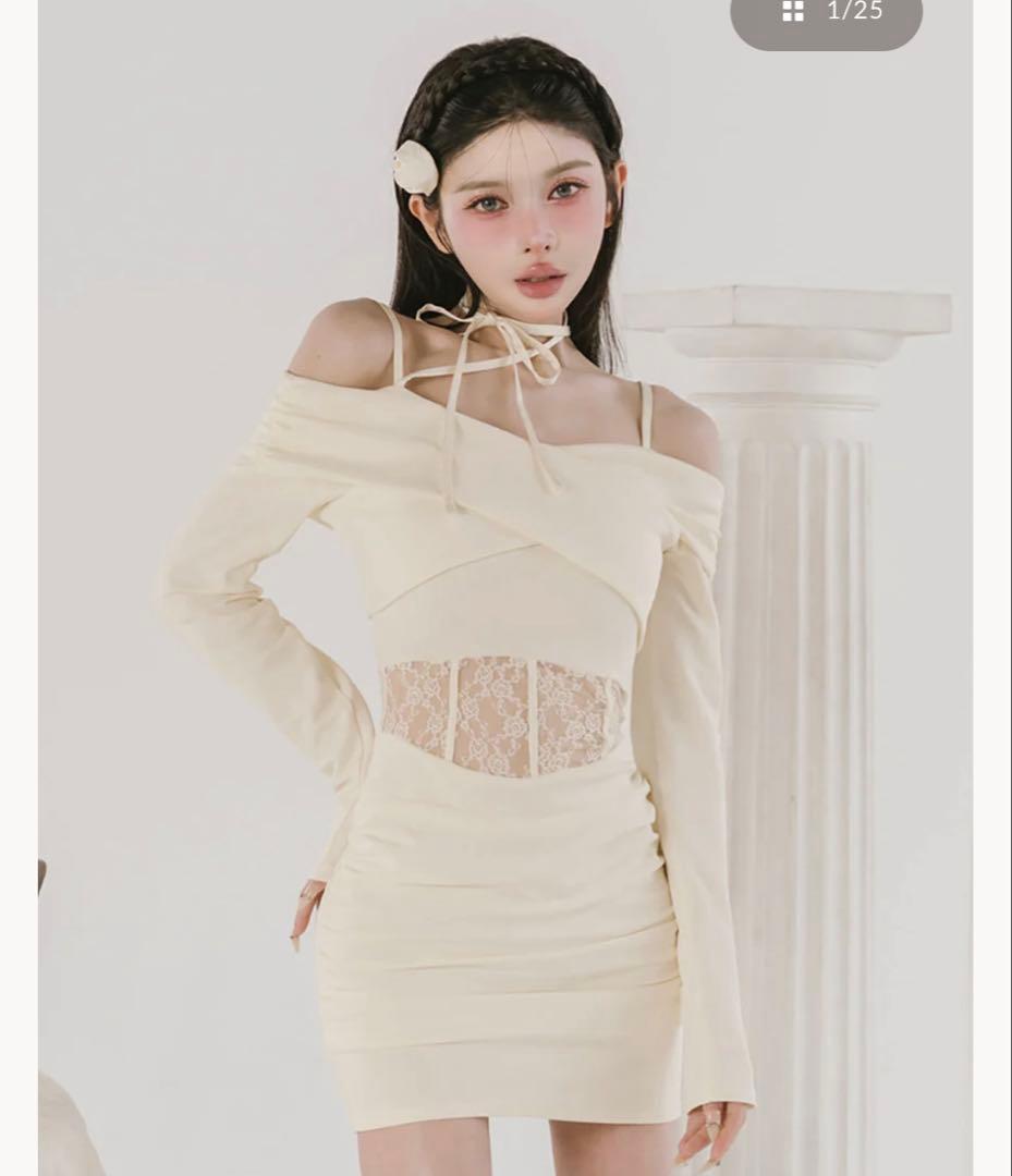 ダーリッチ Darich コルセットレースカットミニワンピース　F フリー