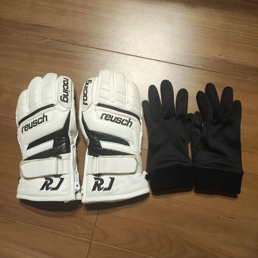 reusch RJ スキーグローブ ホワイト/ブラック　子供用М