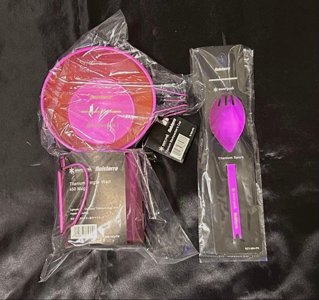  peak finisterreチタンシェラカップ、スプーン、マグピンク