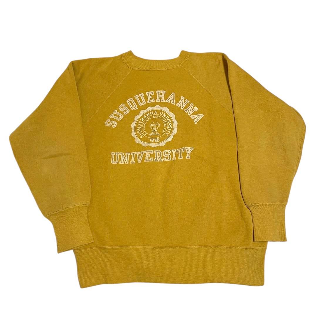 50s ビッグサイズ ビンテージ スウェット 脇ガゼット フロッキープリント