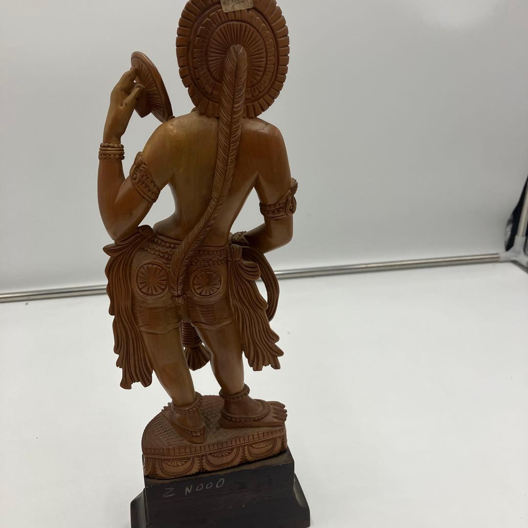 インド　白檀　木彫り　弁財天　仏教美術　仏像 骨董 木像　木製　仏教　密教