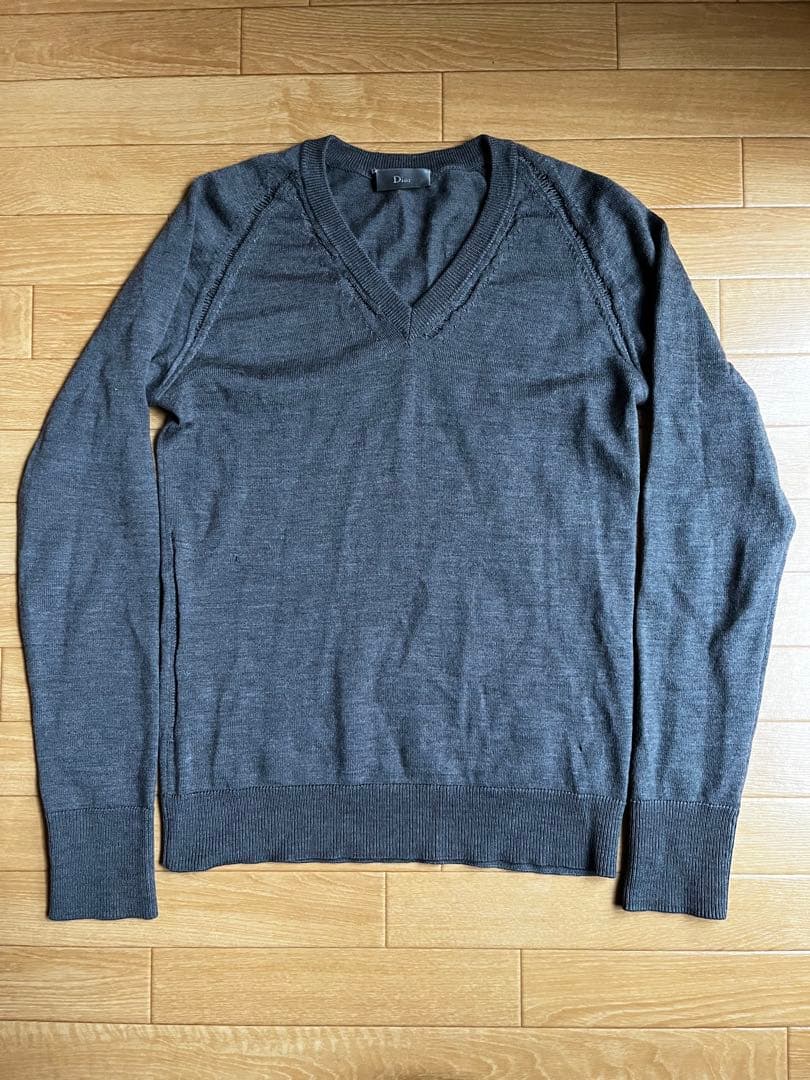 ディオールオム エディスリマン Vネック ニット XS 07SS 07AW