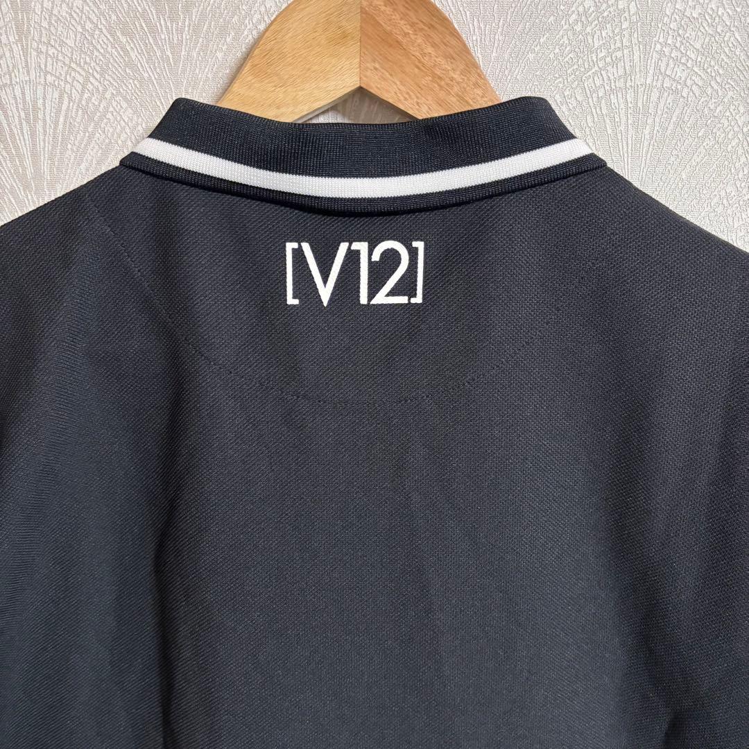 V12 LIB OUT POLOゴルフウェア ポロシャツ 半袖 黒 XL