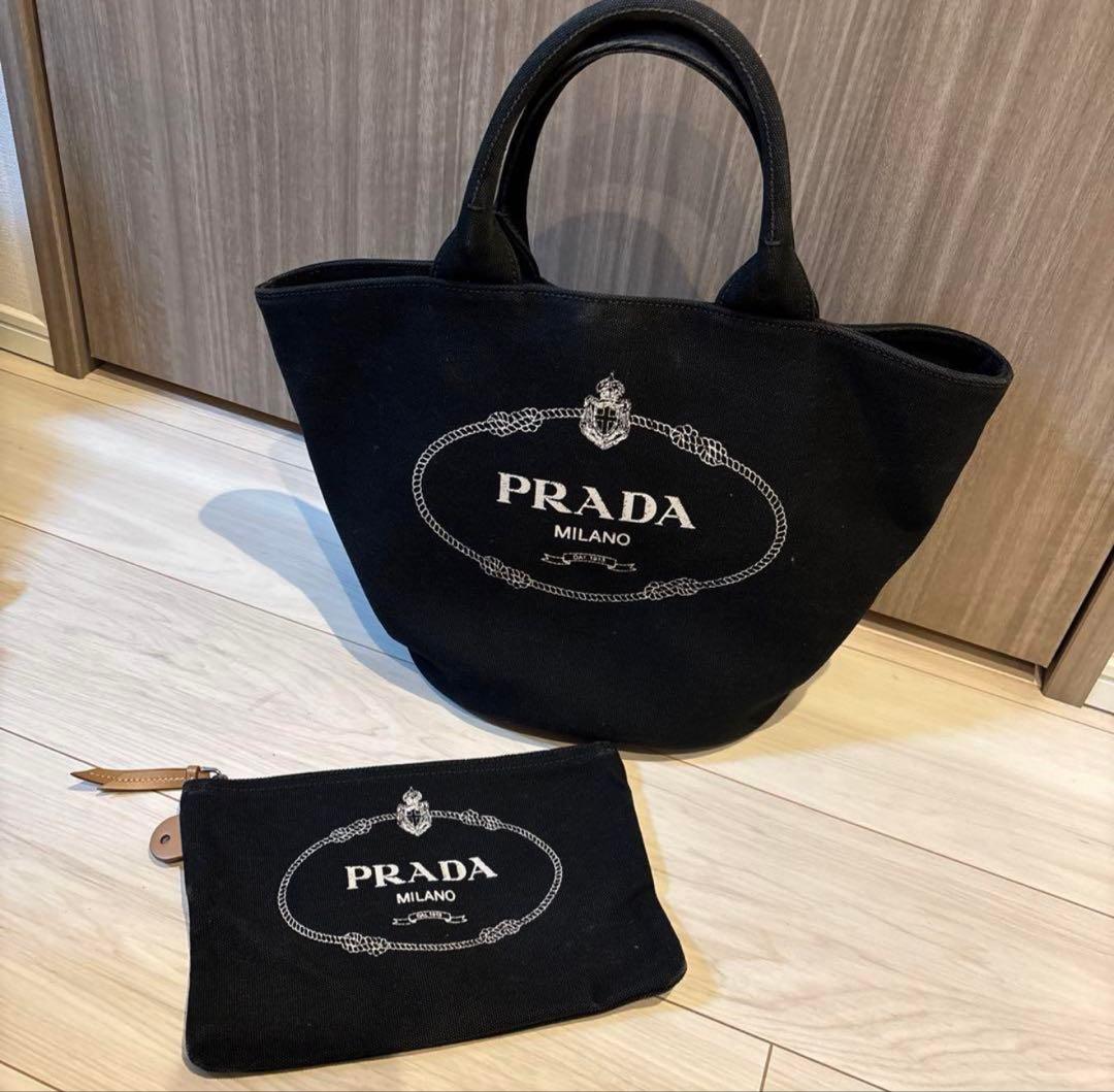 即発送‼️PRADAプラダトートバッグブラックポーチ付き