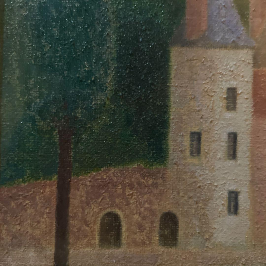 古城　肉筆　油彩　絵画　勝呂隆光　風景画 美術品　インテリア　真作　F3号