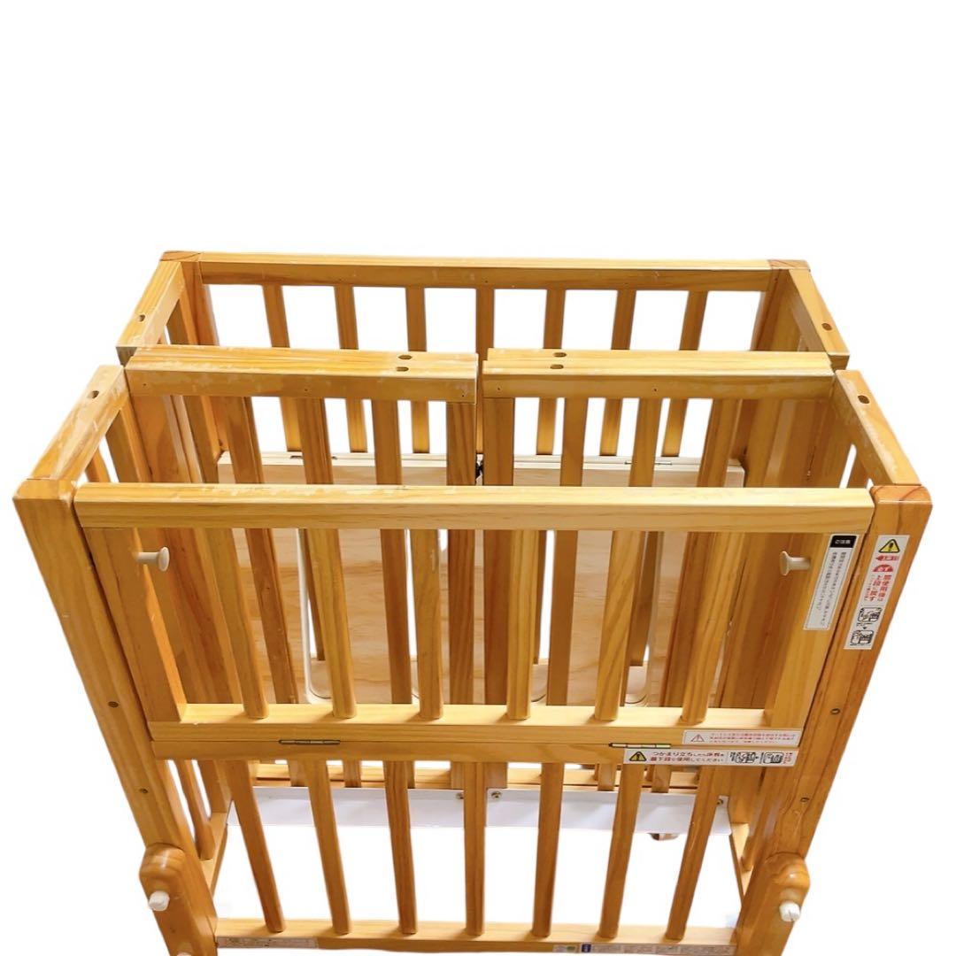 【ハル】　大和屋　パタンII 　折りたたみ　ミニ　ベビーベッド ナチュラル