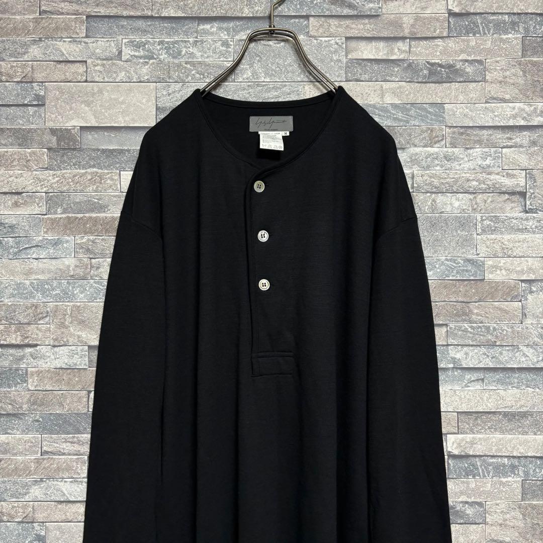 ヨウジヤマモトプールオム 22SS ヘンリーネックロングカットソー BLK/M