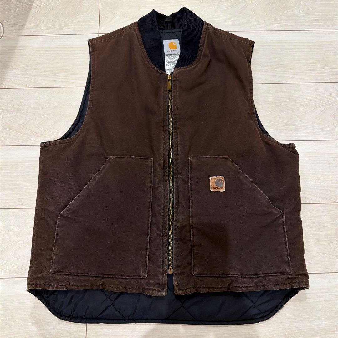 USA製 カーハート　ベスト　ブラウン　L