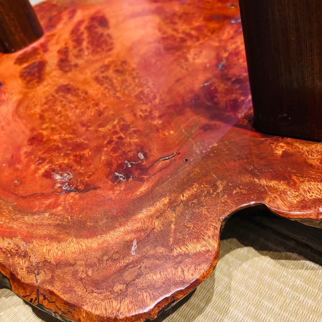 花梨 一枚板 天然木 花台 テーブル ローテーブル 瘤 座卓　飾り台