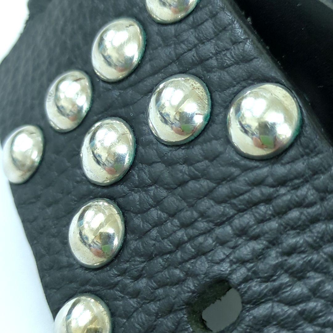 ドルチェ&ガッバーナ D&G スタッズ レザーベルト ブラック イタリア製