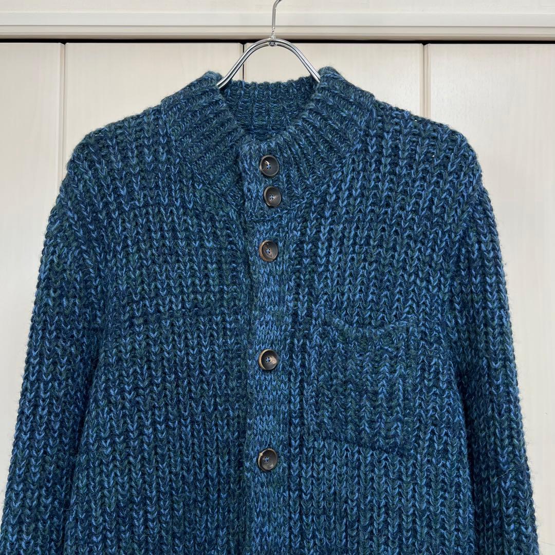 Drumohr ハイネック ローゲージ アルパカウール セーター カーディガン