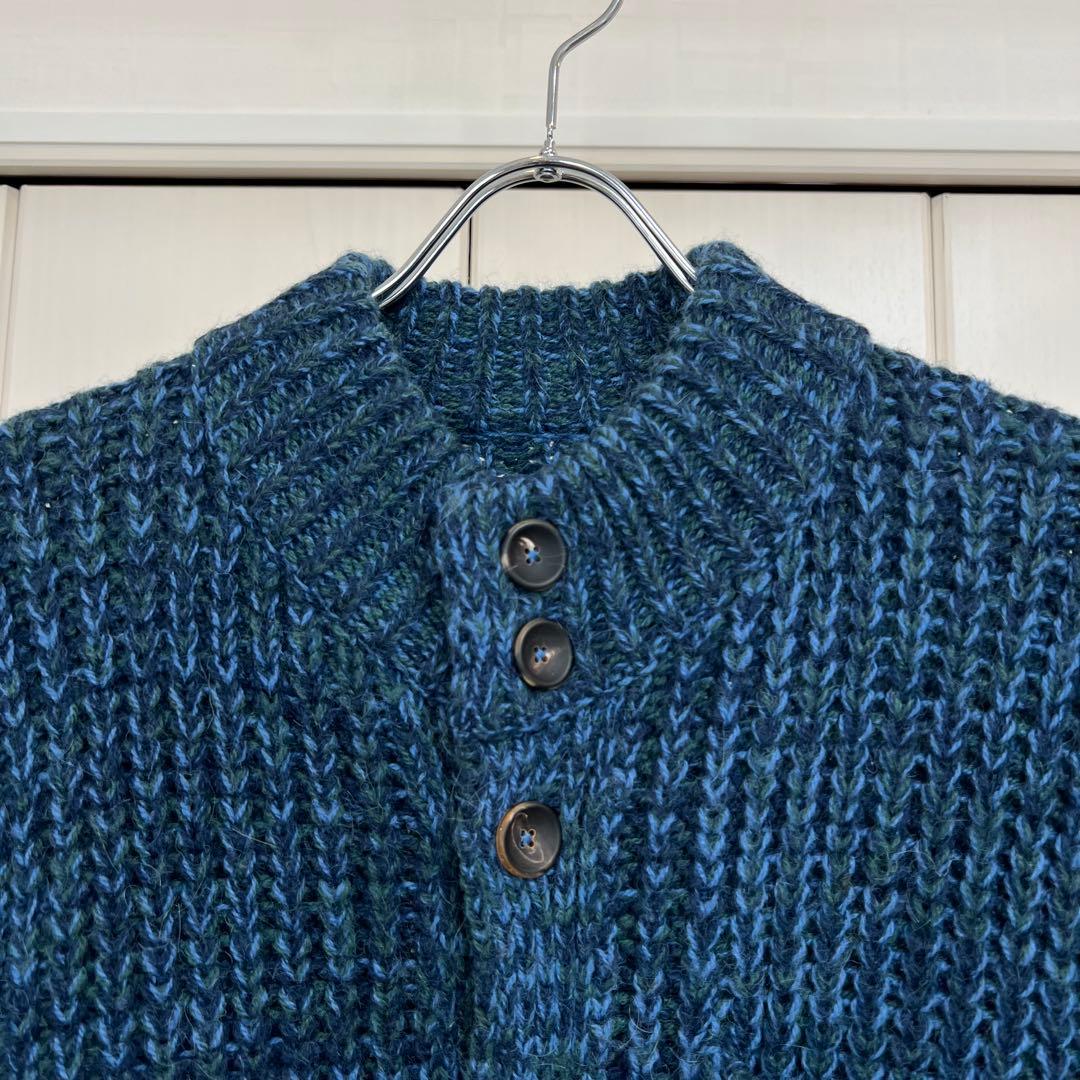 Drumohr ハイネック ローゲージ アルパカウール セーター カーディガン