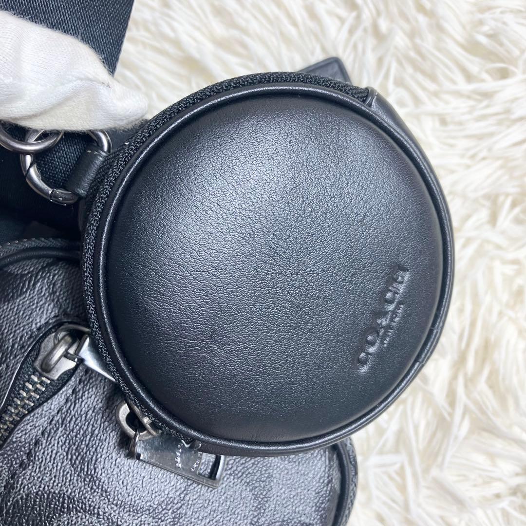 【未使用】COACH＊ボディバッグ シグネチャー チャコール PVC