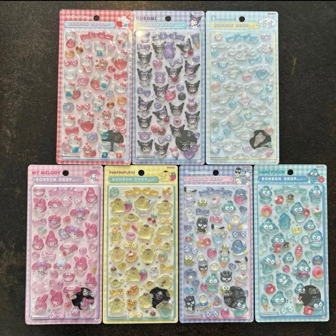 正規品　サンリオ ボンボンドロップシール 7枚セット