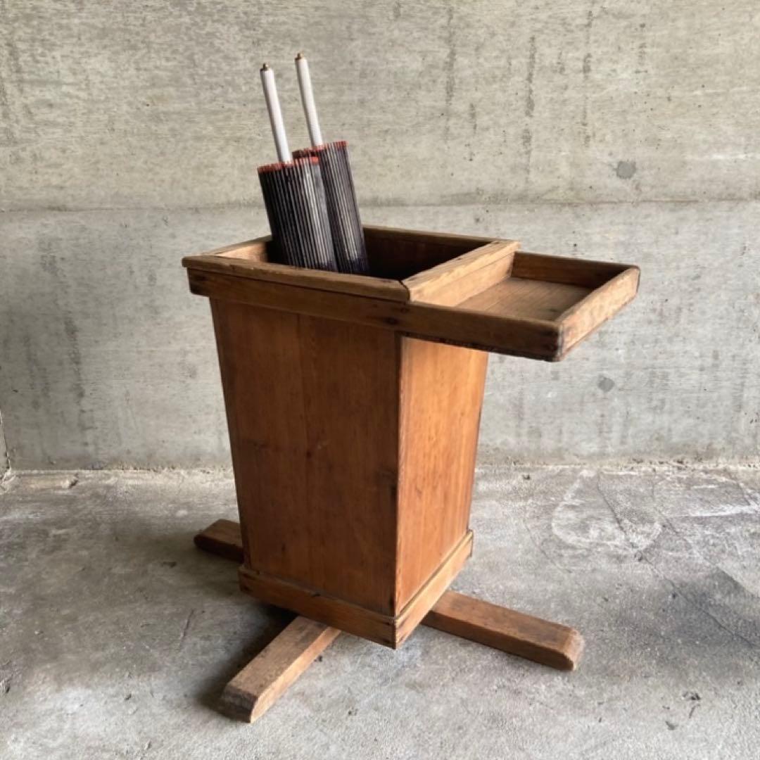 古い木製スタンド ホルダー ラック 収納 傘立て 棚 台 大型 和風 レトロ