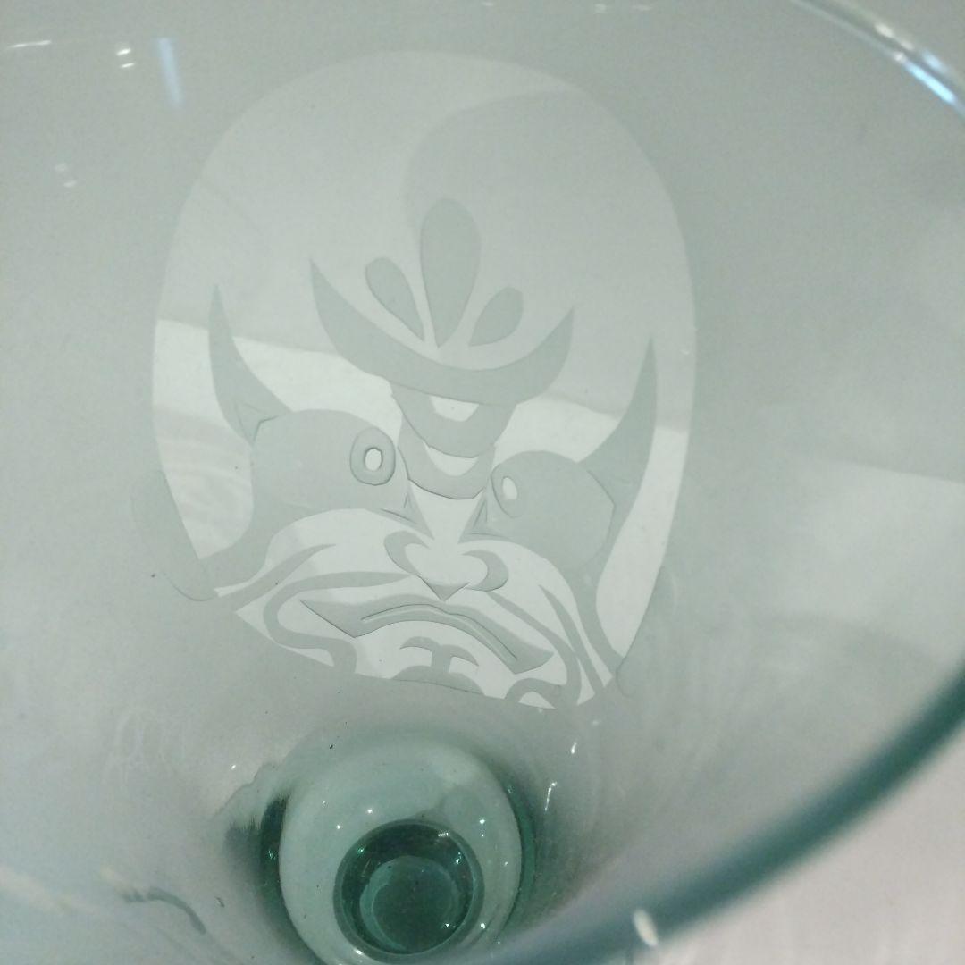 歌舞伎隈取柄サンドブラストグラス