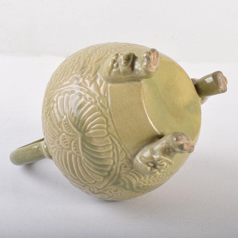 中国　龍泉窯　青磁　三つ足　神獣口水注瓶　C　7054