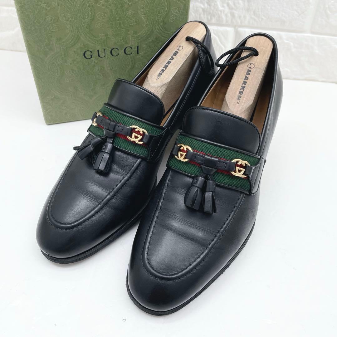 GUCCI シェリーライン インターロッキング ローファー タッセル 38サイズ