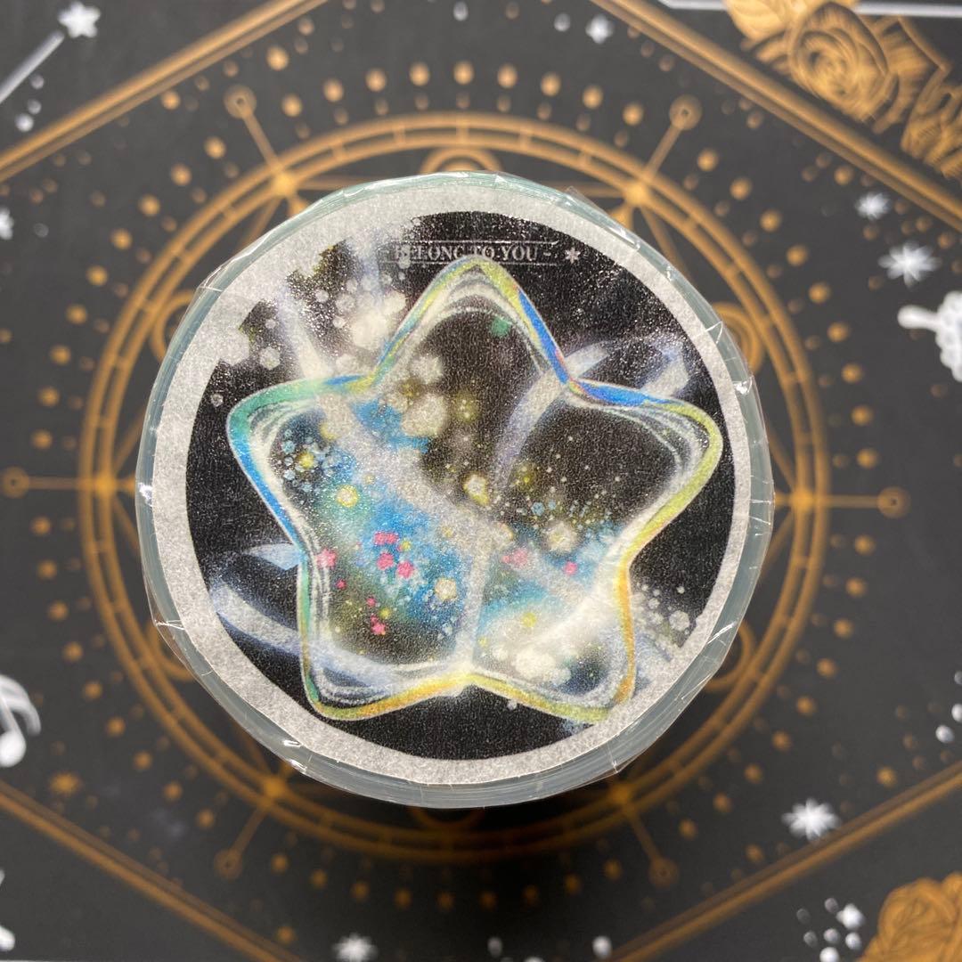 【9460】海外　マステ　3/5/巻　貝殻光マスキングテープ　惑星　青　装飾系