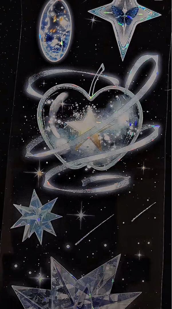 【9460】海外　マステ　3/5/巻　貝殻光マスキングテープ　惑星　青　装飾系