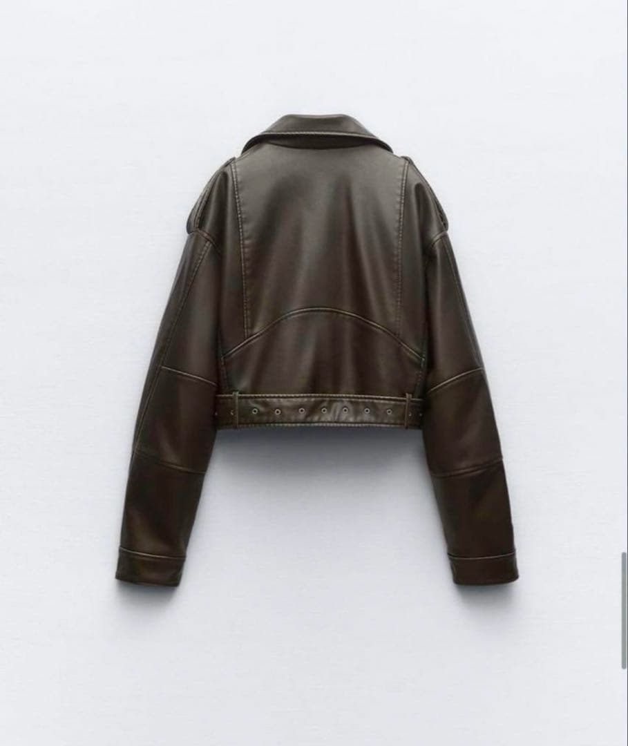 ZARA ライダースジャケット　カーキ