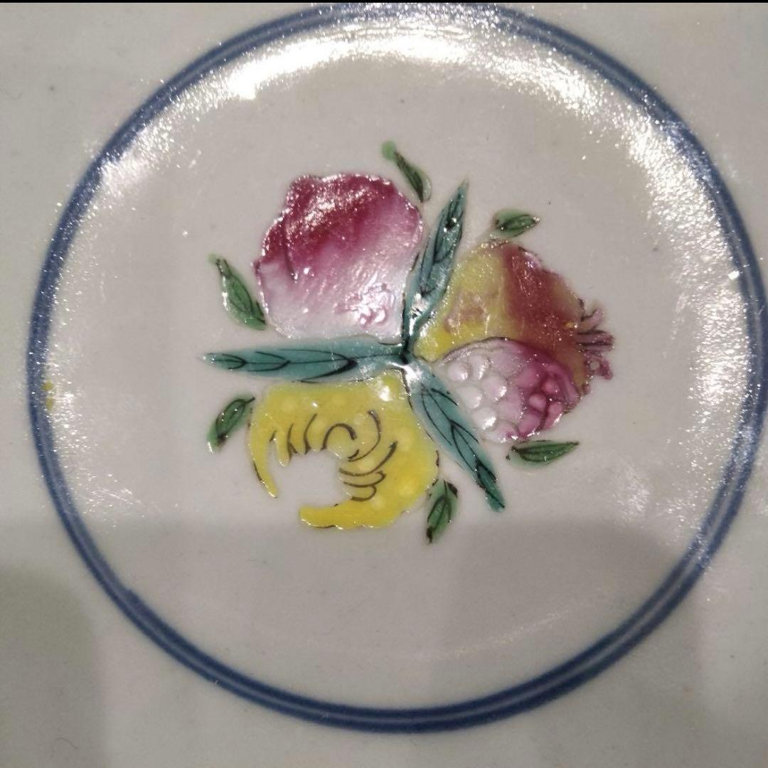 清時代 骨董品 粉彩 茶碗 南京色絵花卉文鉢唐物 古染付 煎茶碗