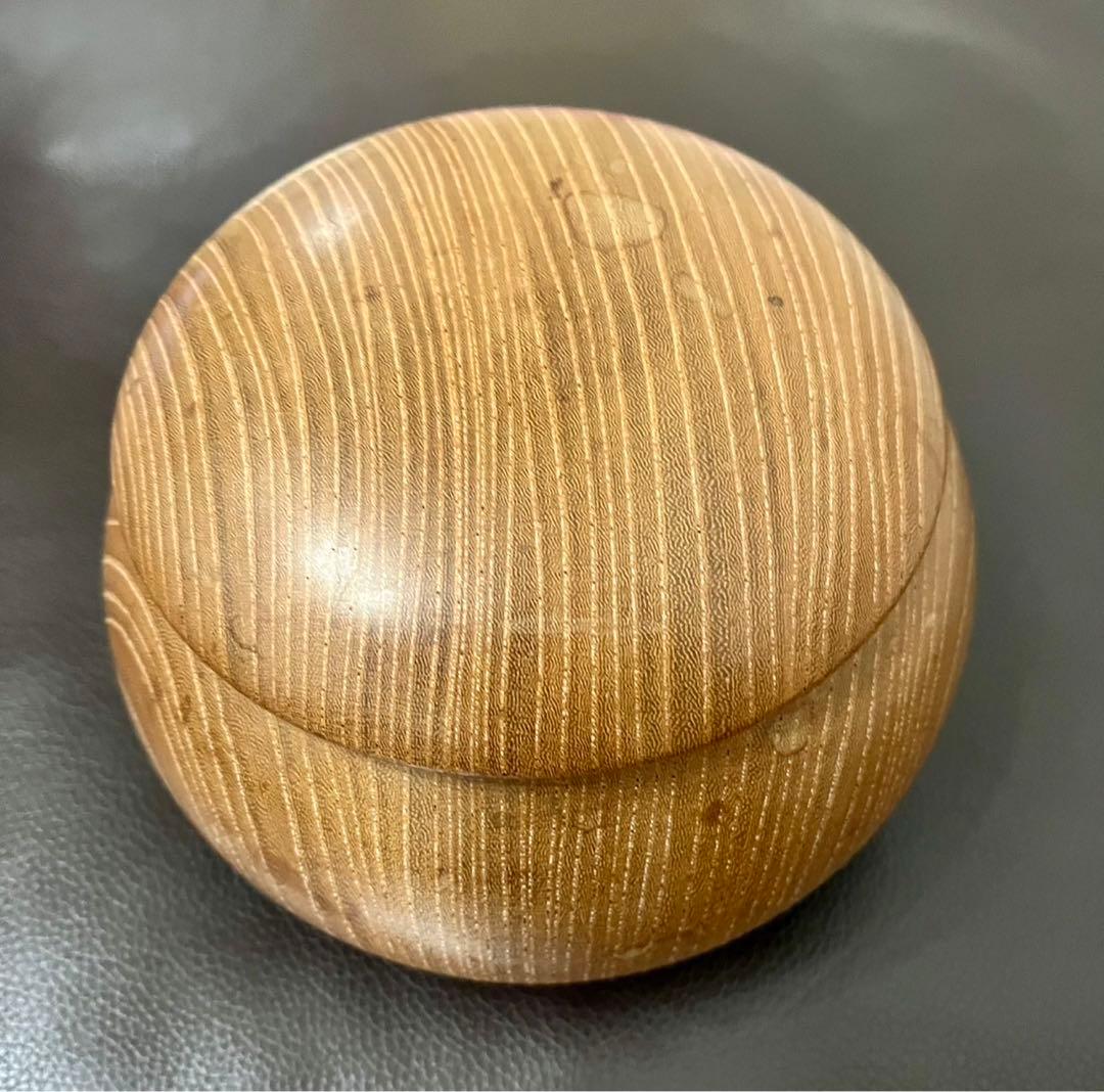 【onih0926】足付碁盤 厚さ約17.5cm 桐箱付き碁石 懐志作碁笥