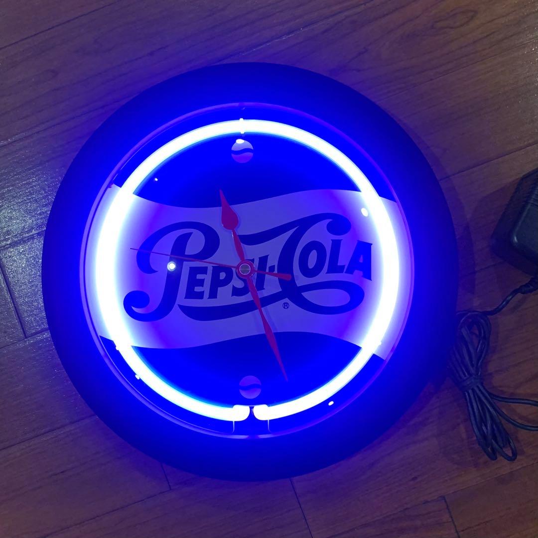Pepsi-Cola ペプシ ネオン 掛時計 31.5cm