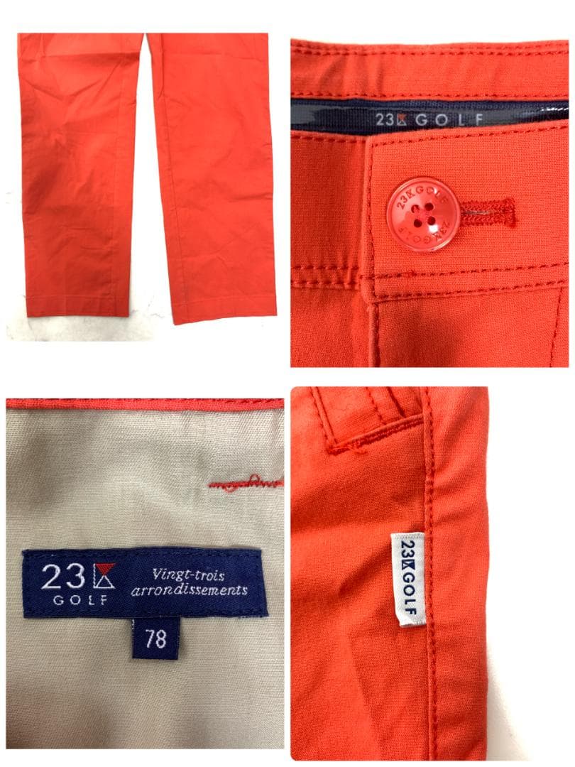 LA9127 23区GOLF パンツセットアップ オレンジ L 78