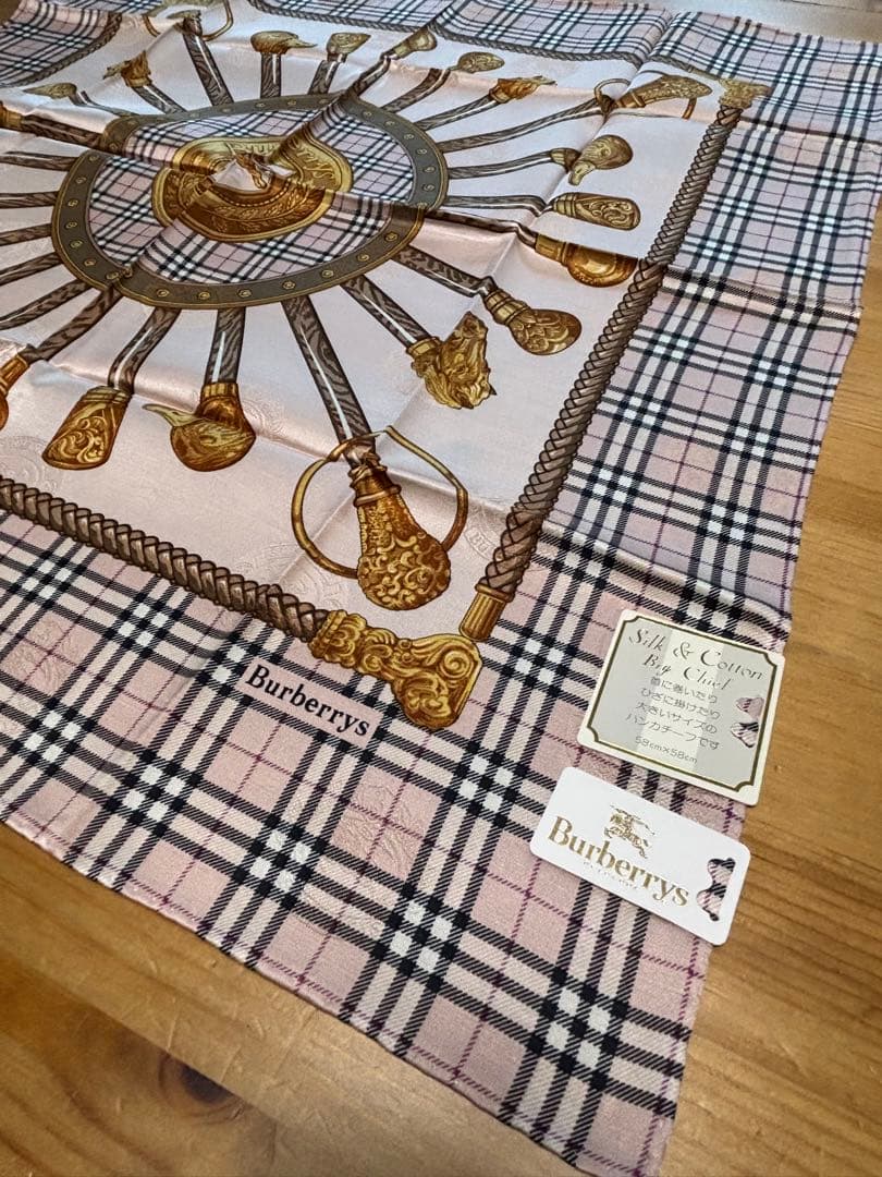 H*守様 Burberrys シルク&コットンハンカチ 4枚セット