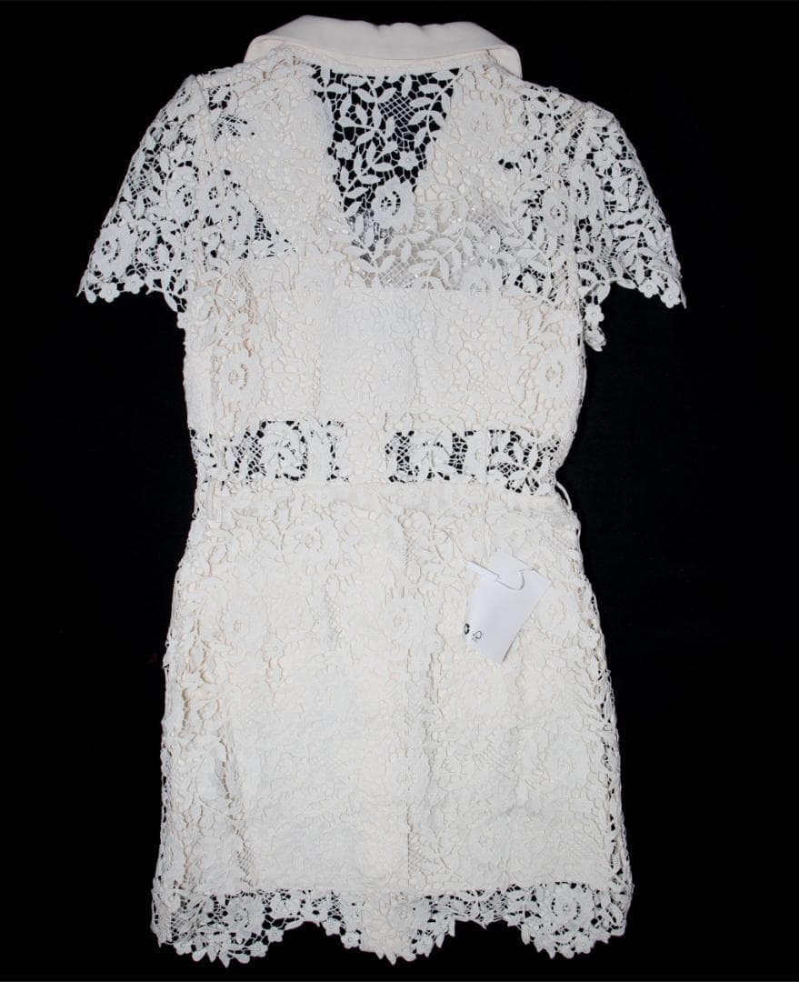 あ*い様 セルフポートレイト ワンピース ローズレース UK8 未使用 Rose