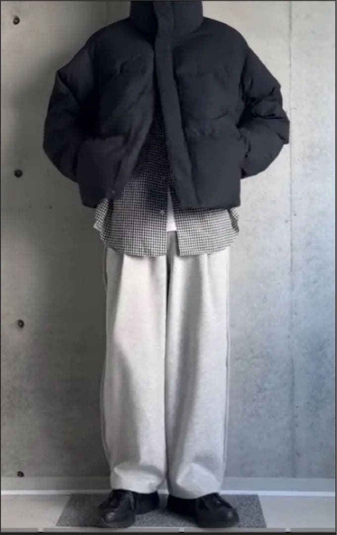 Lサイズ ブラック UNIQLO(ユニクロ) パデッドボリュームジャケット