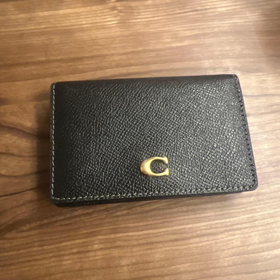 coachレザー製 黒 名刺入れ