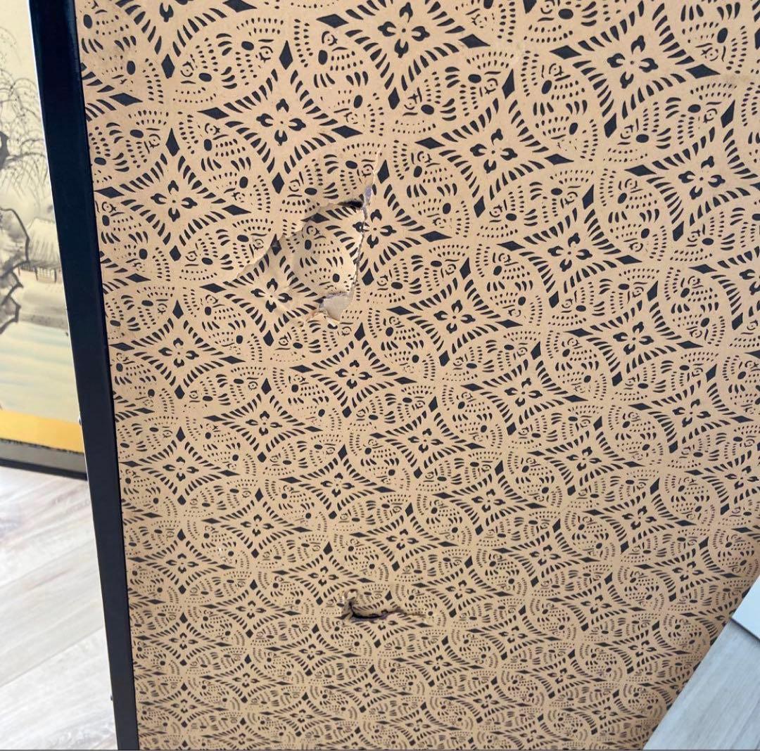 水墨画 山水画風屏風