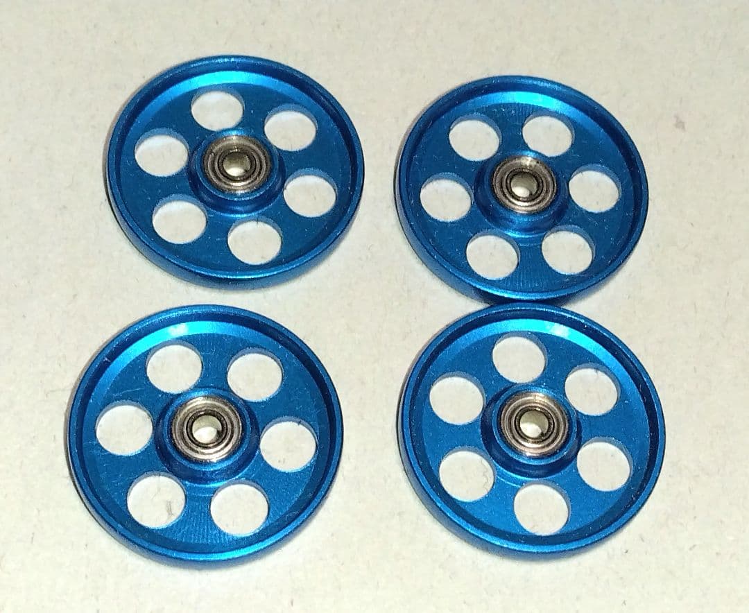 【再出品】ミニ四駆　軽量2段　軽量13mm　軽量19mm　純正ブルー　ローラー