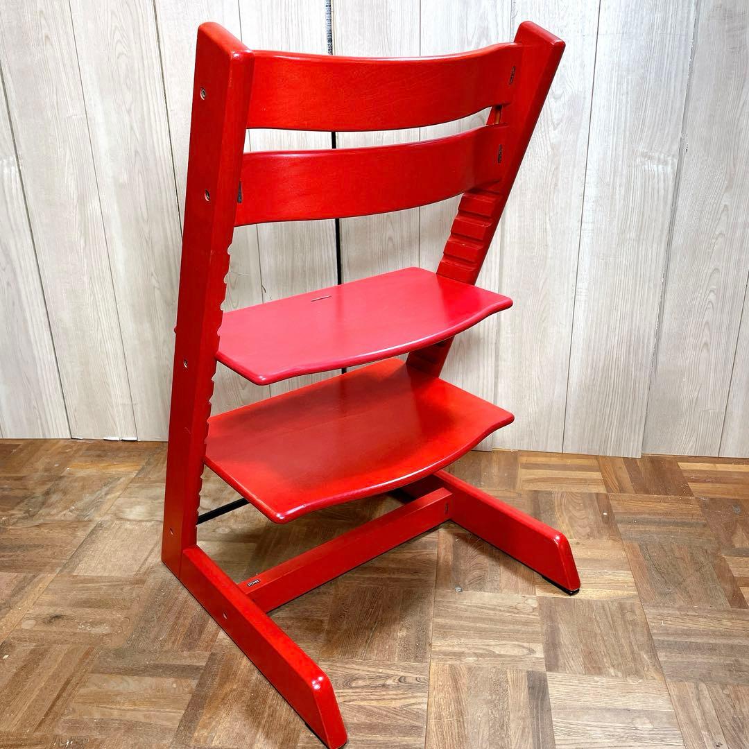 美品！北欧の名品！ストッケ　トリップトラップ　レッド　取扱説明書付き