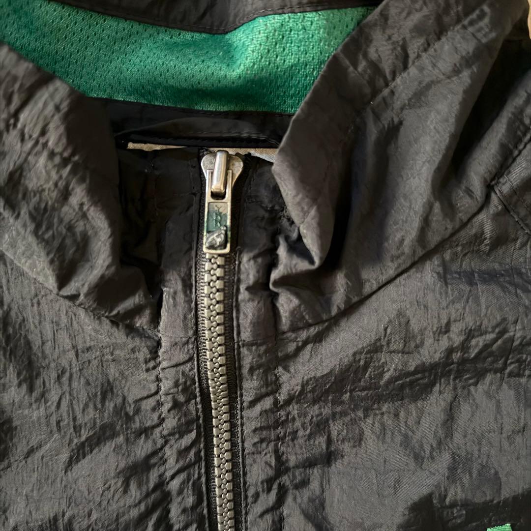 美品アディダス90sナイロンジャケットパフォーマンスロゴ刺繍ドローコード短丈古着