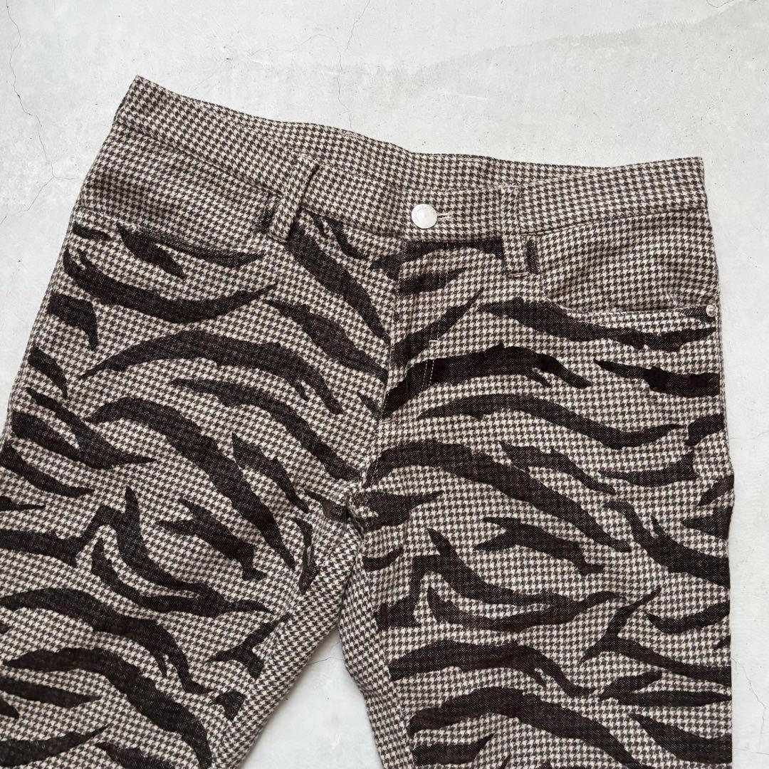DANCE WITH DRAGON カモフラ迷彩 千鳥孔子柄 ウールロングパンツ