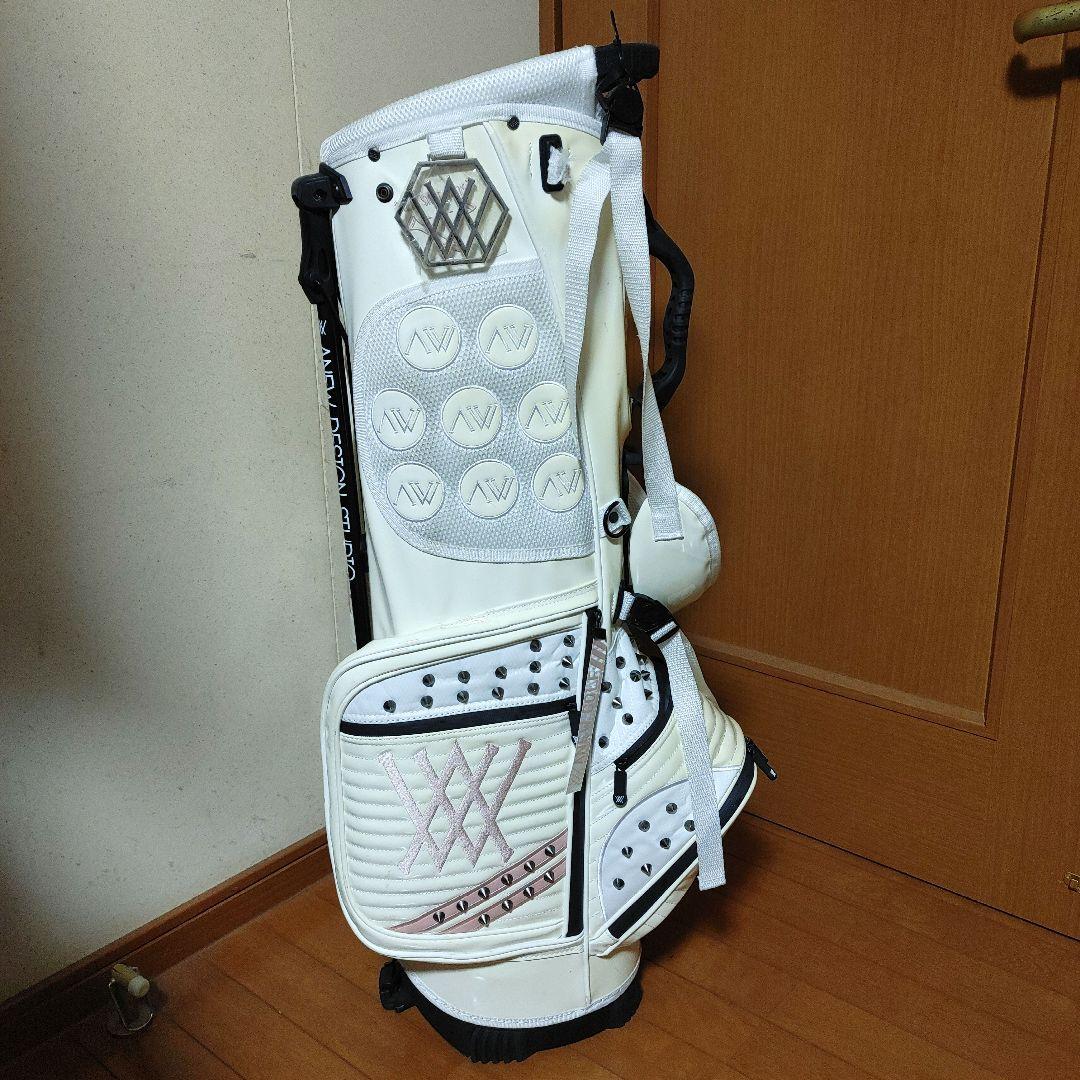 A NEW GOLF★アニューゴルフ★スタンド式キャディバッグ★ホワイト×ピンク