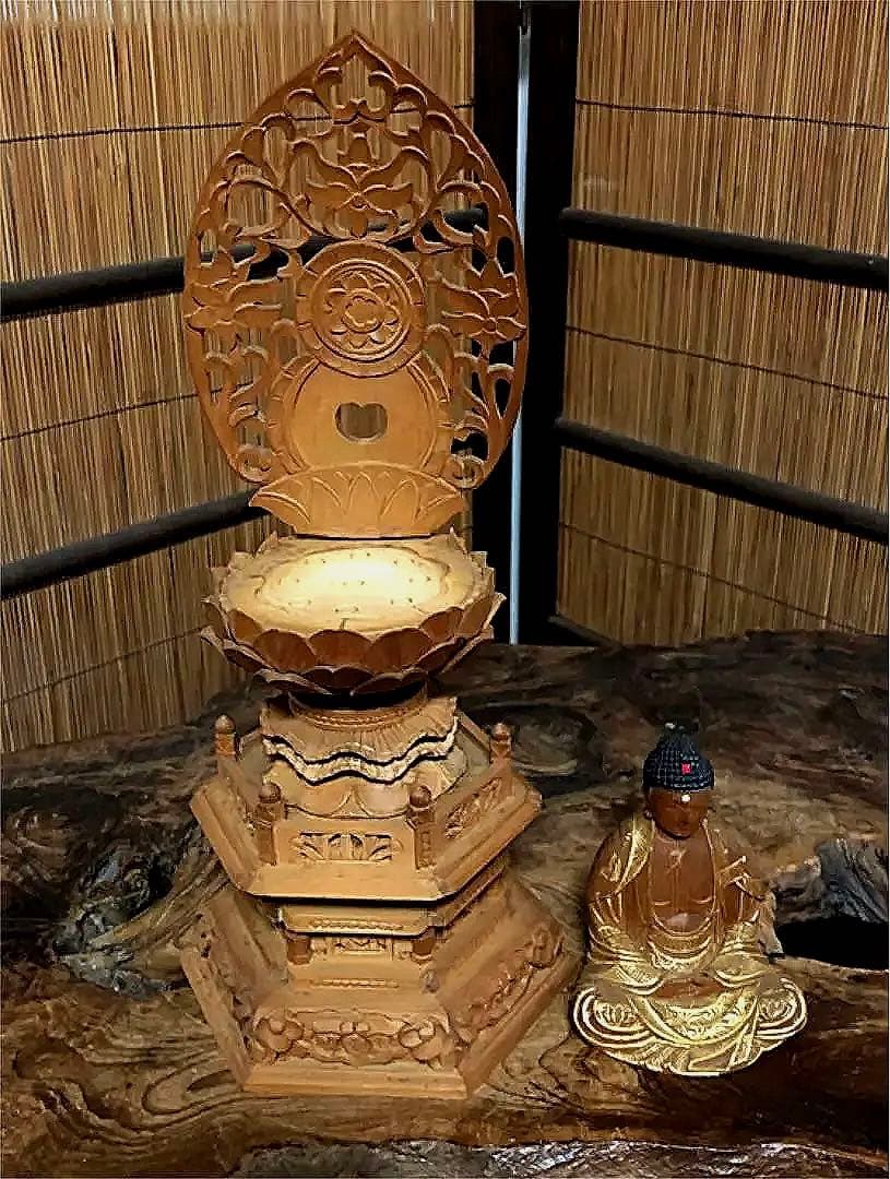 仏教美術 時代 木製 金彩 釈迦如来像 仏像 H30㎝