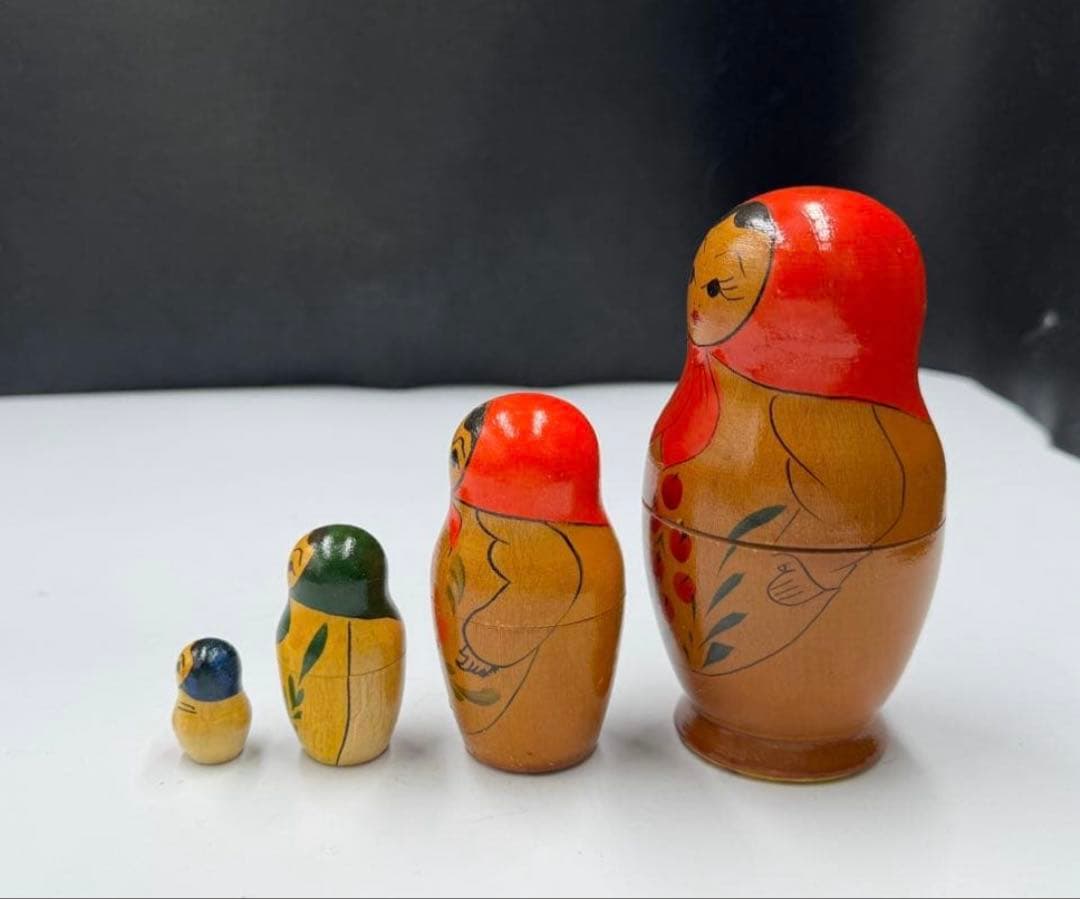激レア❗️ソビエト時代　アンティーク　会社不明。マトリョーシカ4組。長期保存