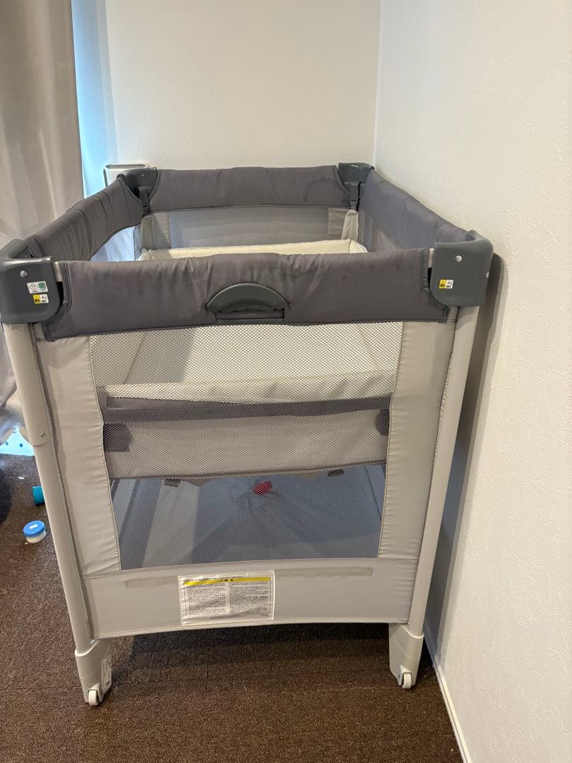 Aprica メッシュベビーベッド グレー