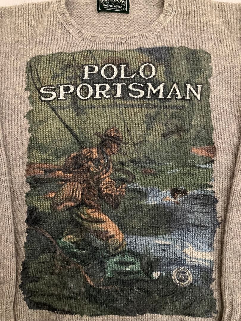 極美品 90s ポロスポーツマン ポロカントリー フィッシング セーター ニット