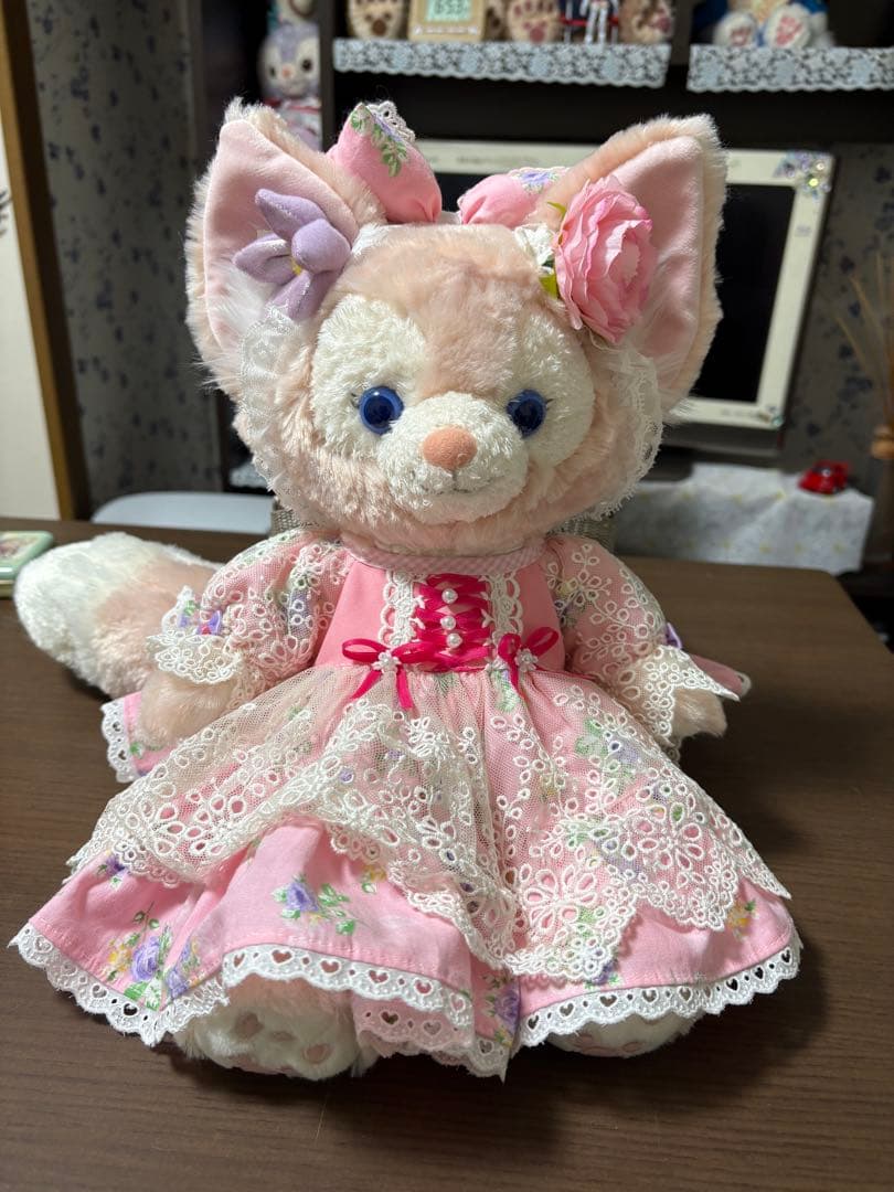 リーナベルぬいぐるみ(花飾り付きピンクドレス付き)