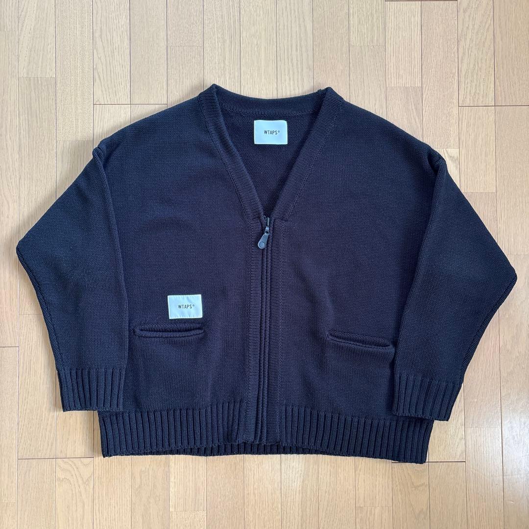 WTAPS 222MADT-KNM04 サイズ02 黒 肉厚ニットカーディガン