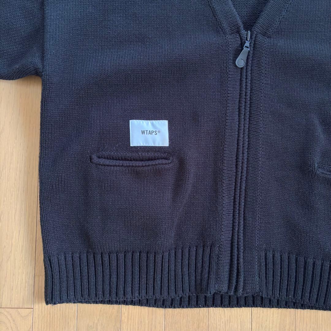 WTAPS 222MADT-KNM04 サイズ02 黒 肉厚ニットカーディガン
