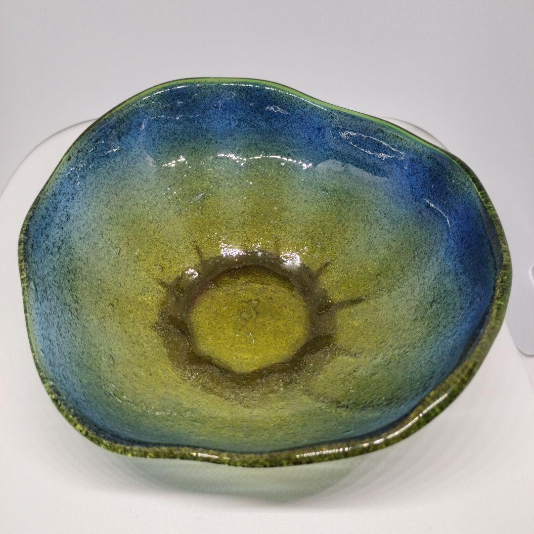 稲嶺盛吉さんの波型ガラス皿3点セット