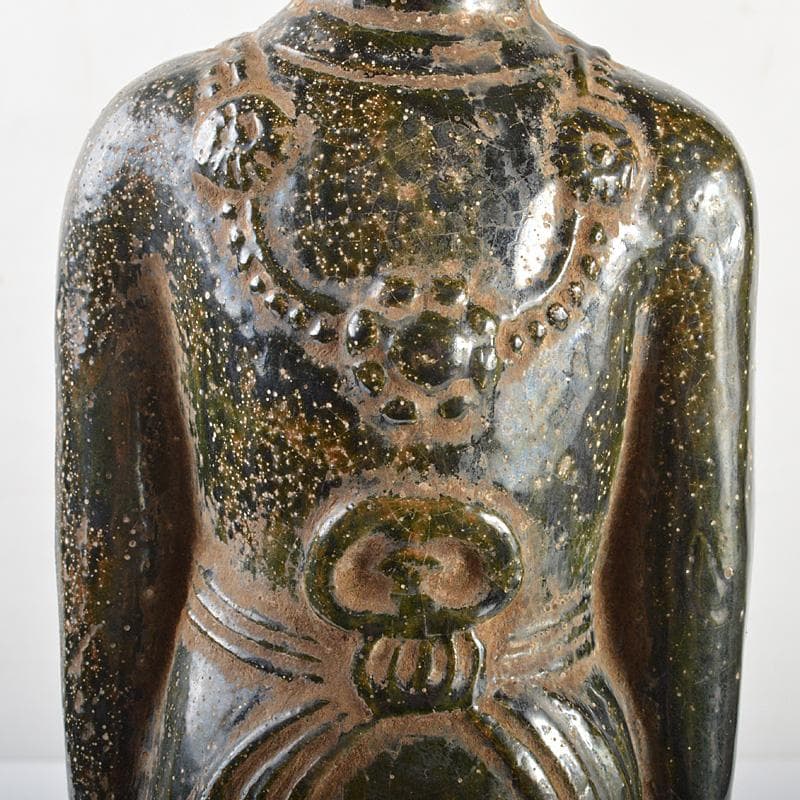 仏教美術　漢緑釉観音像　仏像　置物　C　R6929