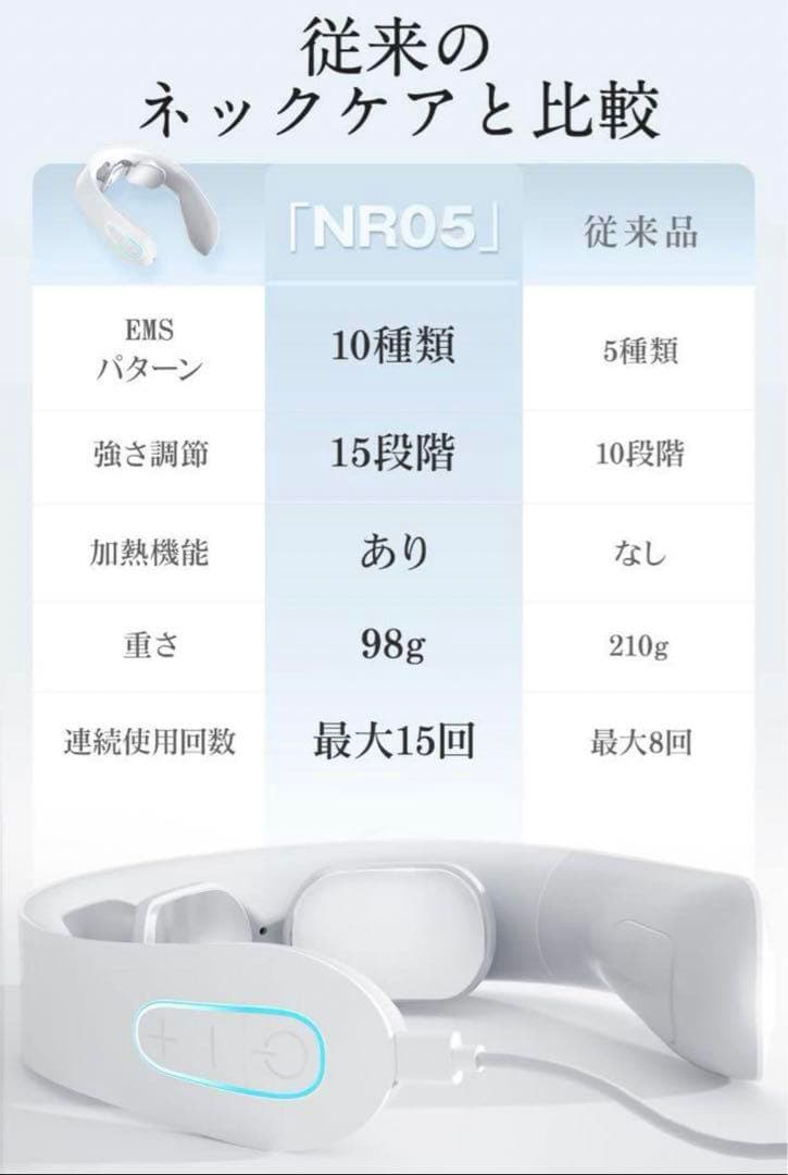✨残り1点✨ネックリフレッシュ USB充電式コードレス 15段階調節 プレゼント