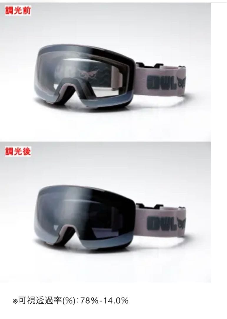 Owl Optical VENT ゴーグル 紫色/光調整シルバー